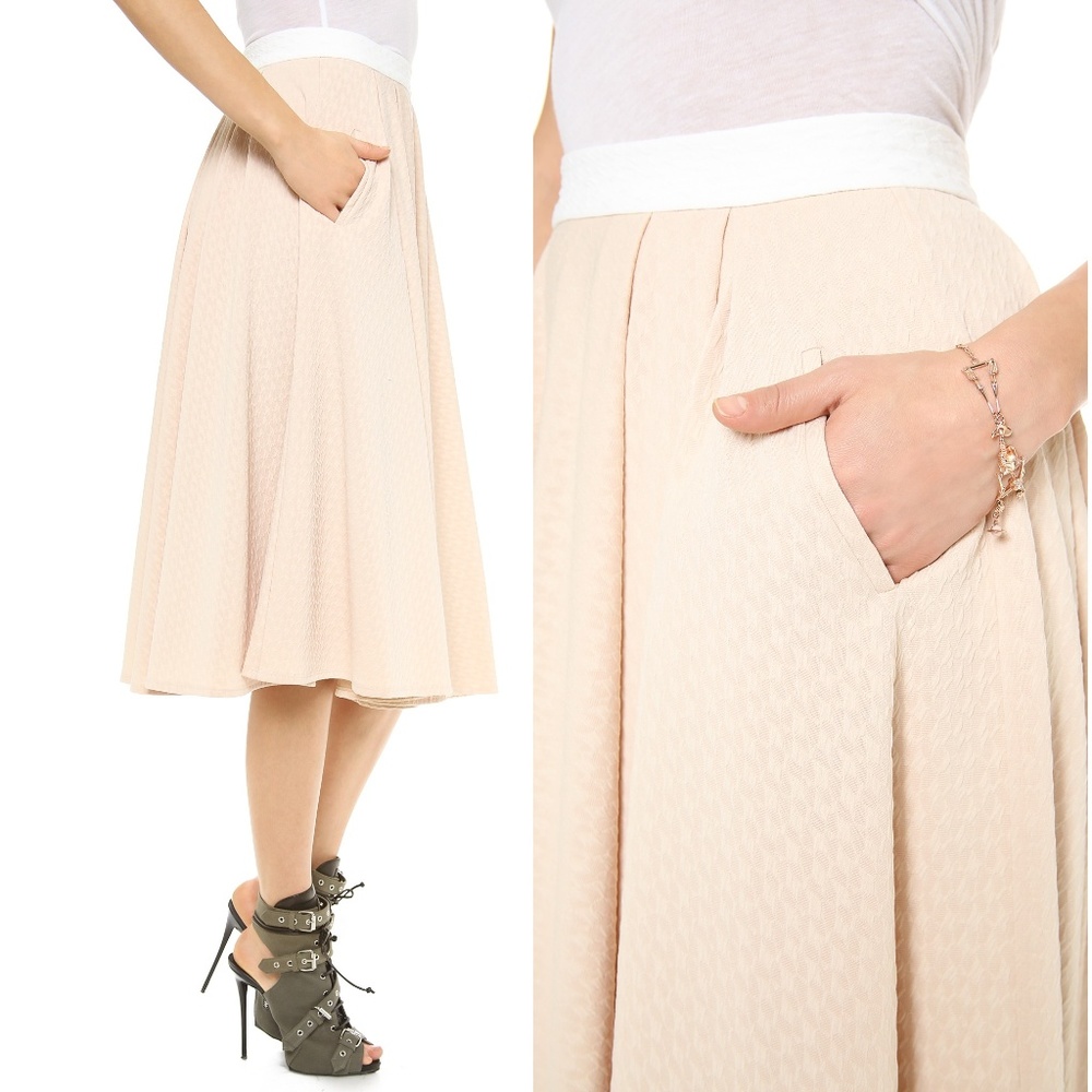 TORN RONNY KOBO Peach May Textured Swing Skirt